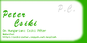 peter csiki business card