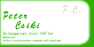 peter csiki business card